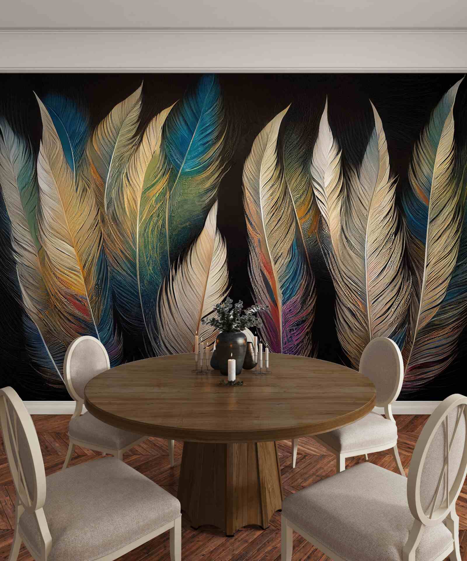 Papier peint structure en plumes d'oiseaux