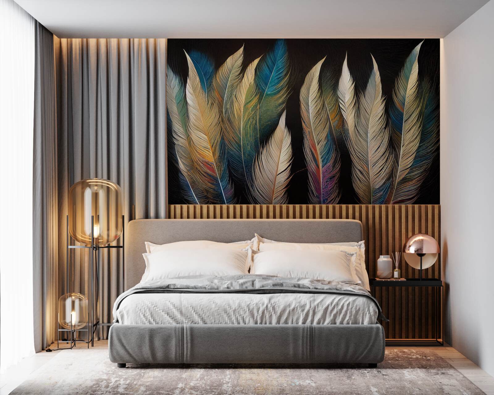 Papier peint structure en plumes d'oiseaux