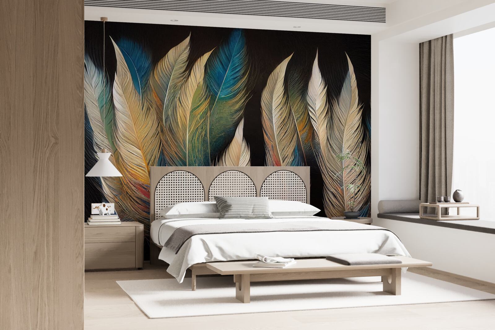 Papier peint structure en plumes d'oiseaux