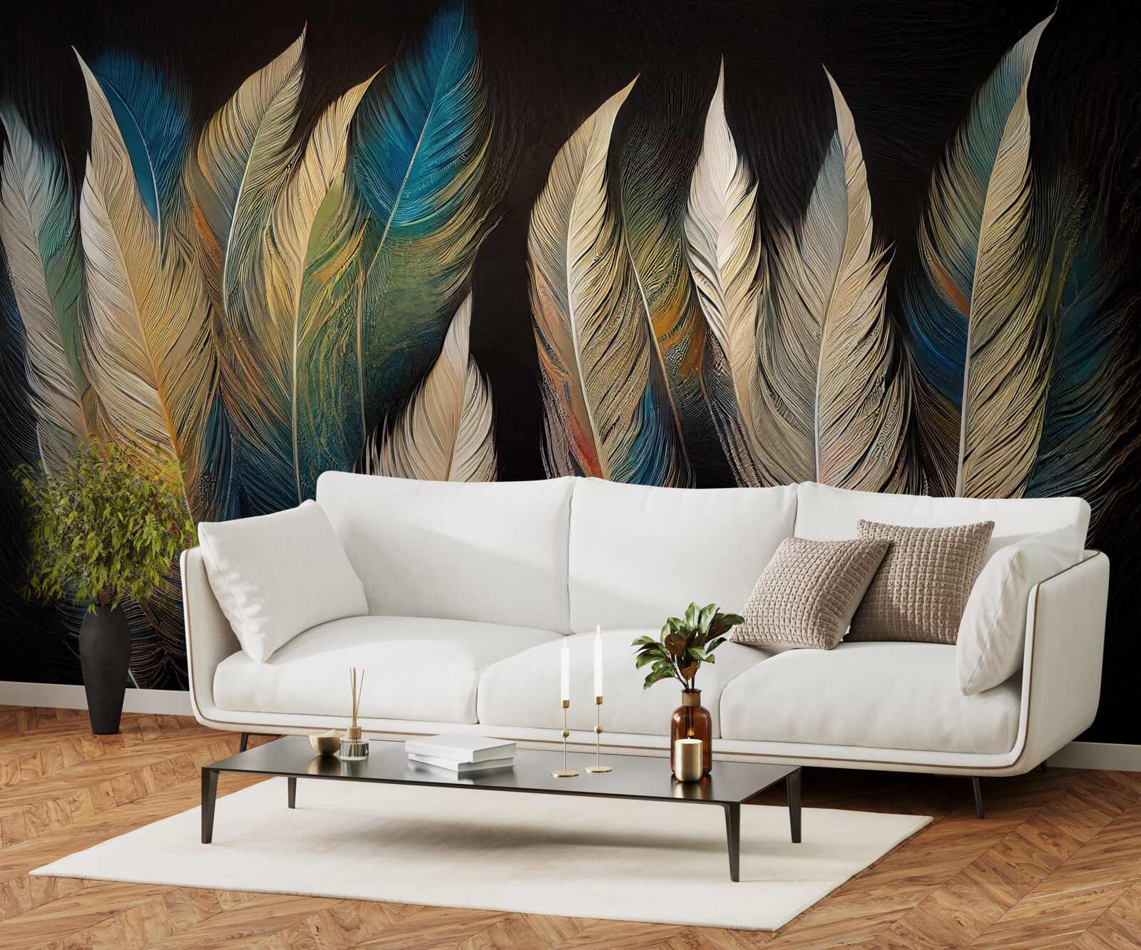 Papier peint structure en plumes d'oiseaux