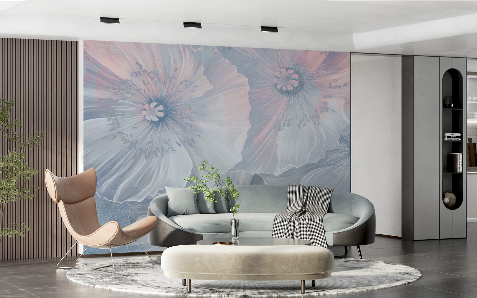 Papier peint image de fond avec des coquelicots changeant de couleur comme des caméléons