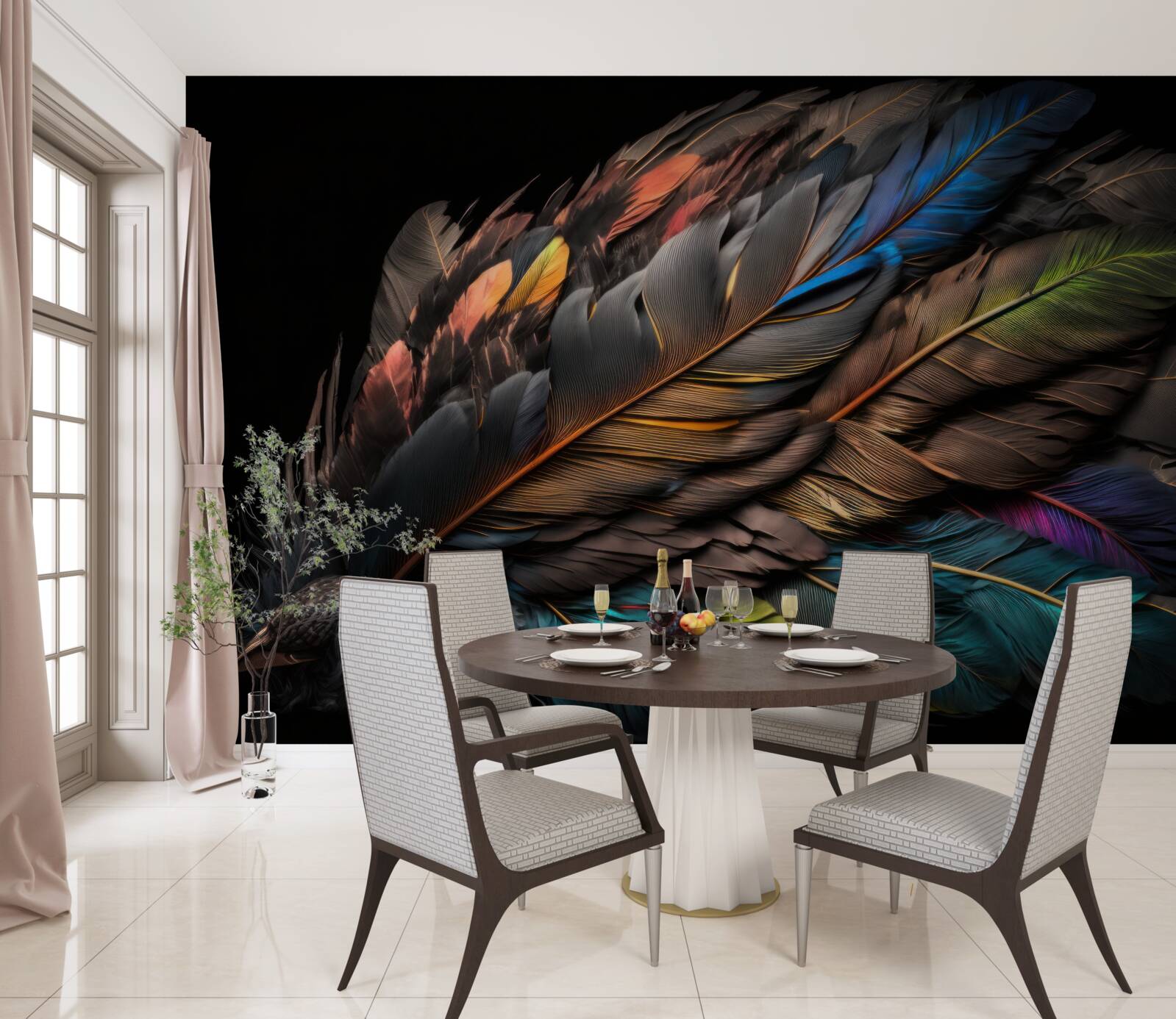 Papier peint couleur claire des plumes d'oiseaux