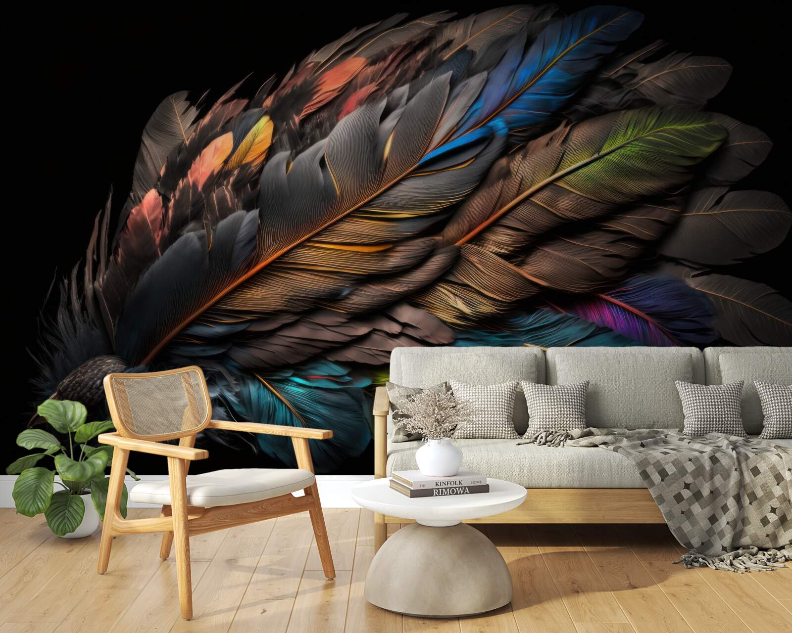 Papier peint couleur claire des plumes d'oiseaux