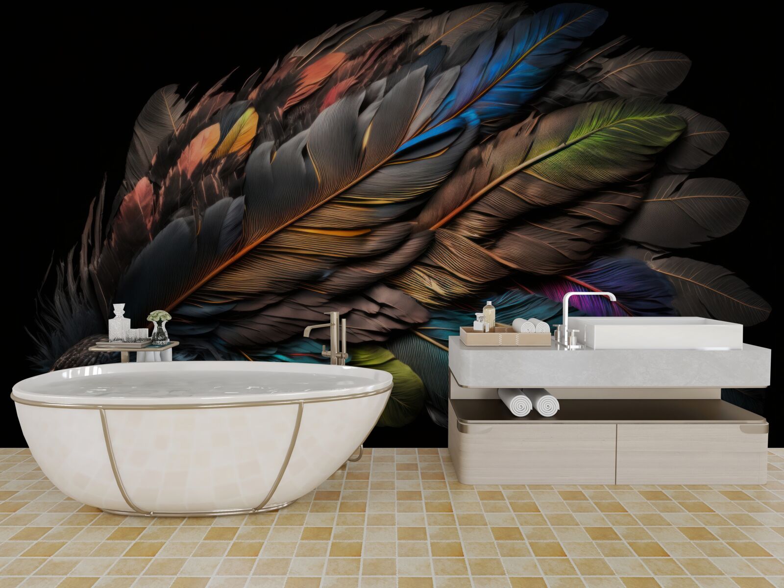 Papier peint couleur claire des plumes d'oiseaux