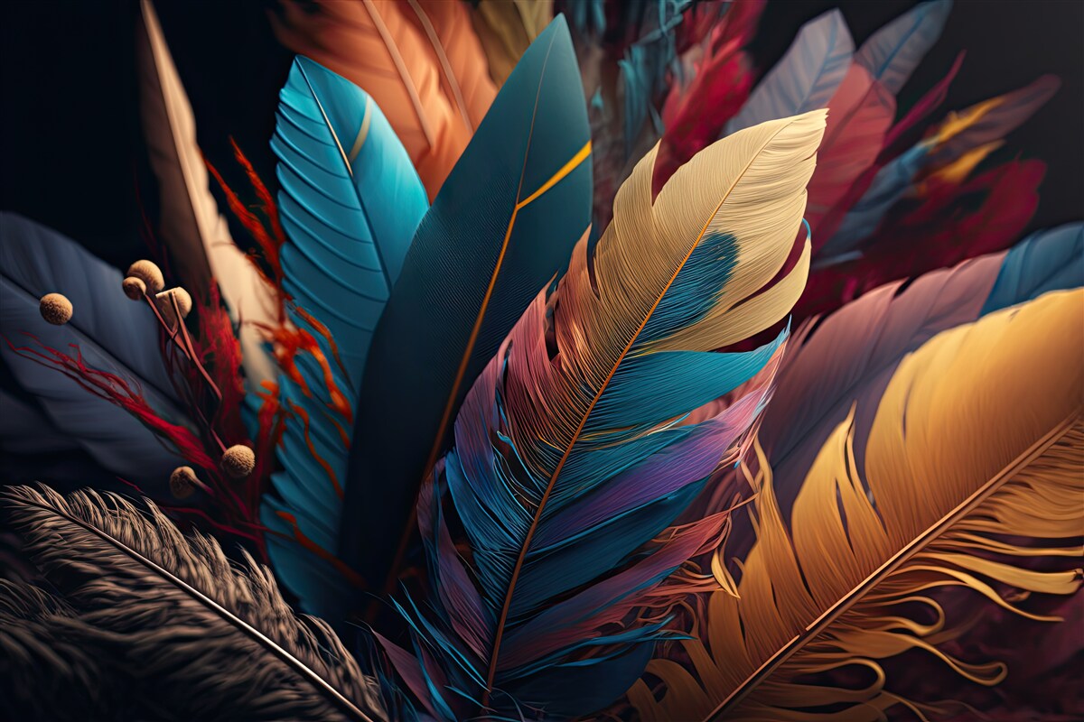 Papier peint plumage abstrait extravagant