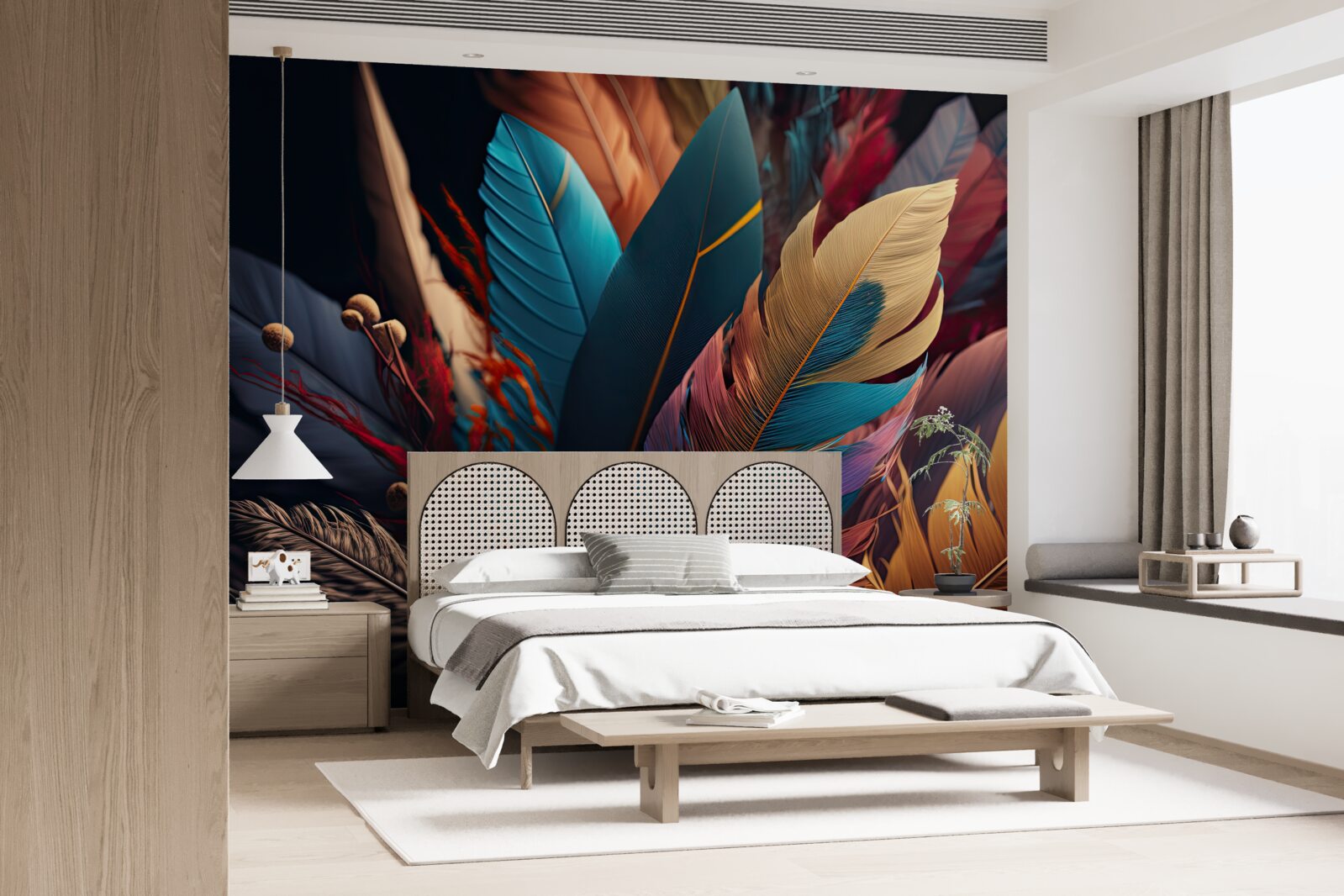 Papier peint plumage abstrait extravagant