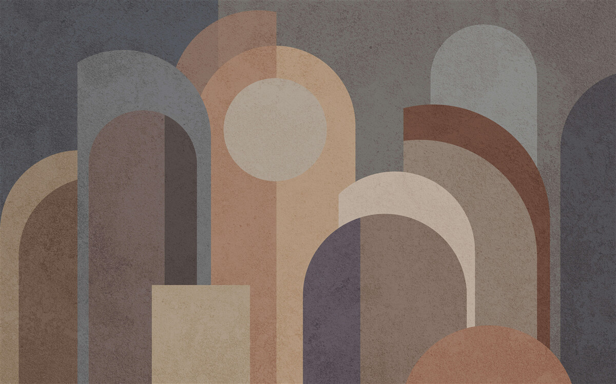 Papier peint image abstraite d'une forêt d'automne au crépuscule