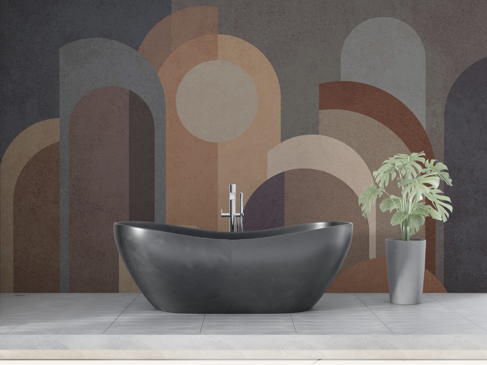 Papier peint image abstraite d'une forêt d'automne au crépuscule