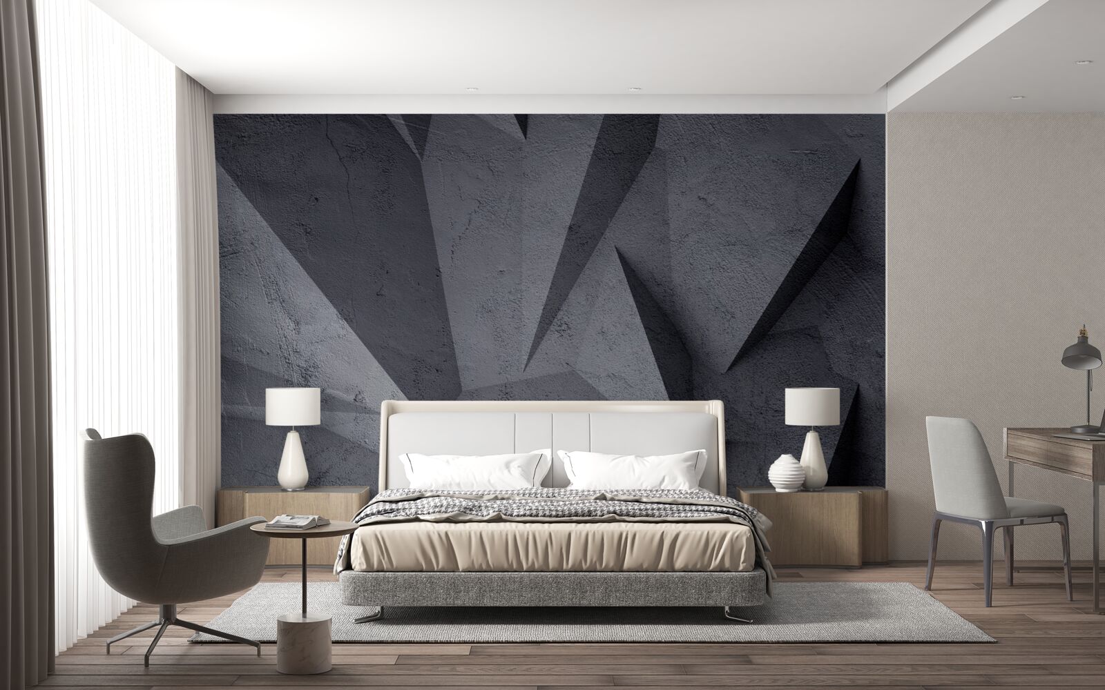 Papier peint sculptures en pierre en béton