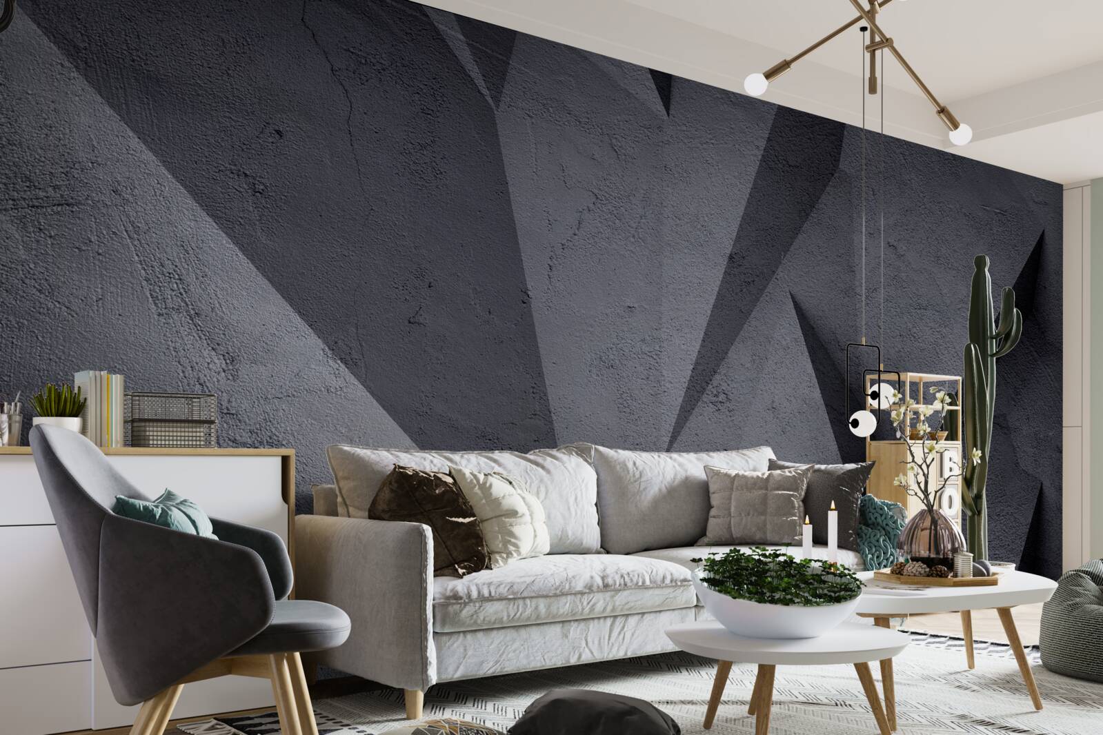 Papier peint sculptures en pierre en béton