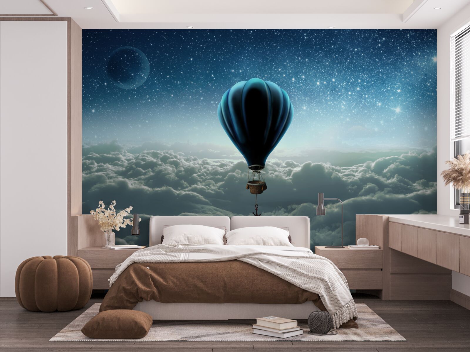 Papier peint dôme de ciel avec des étoiles sur un ballon