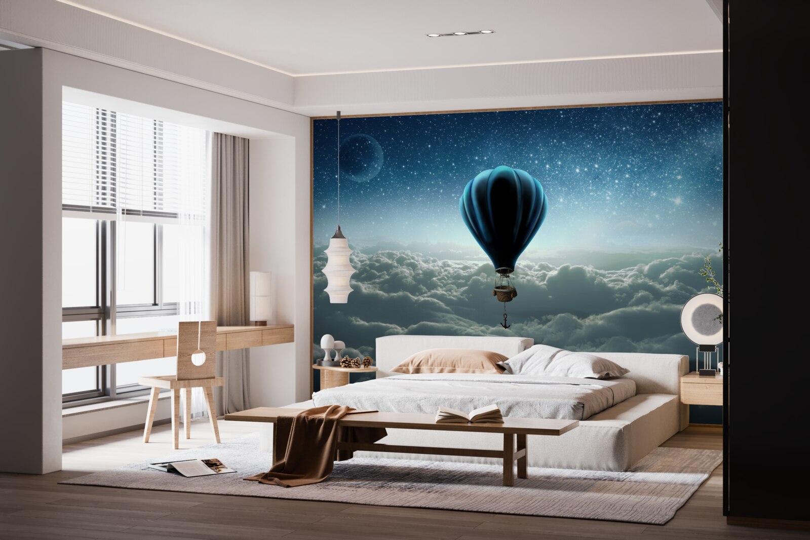 Papier peint dôme de ciel avec des étoiles sur un ballon