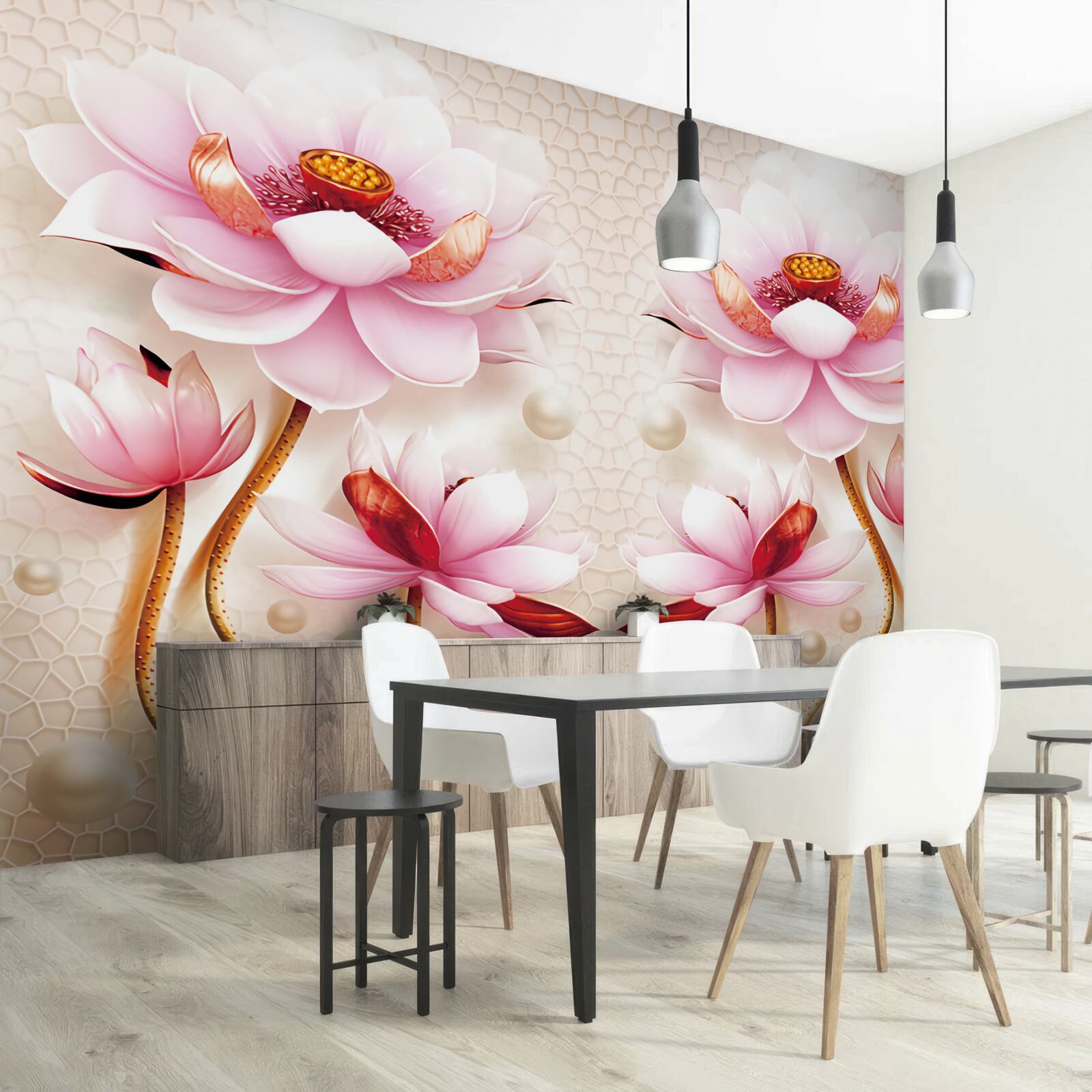 Papier peint habitants de la mer et plantes rares