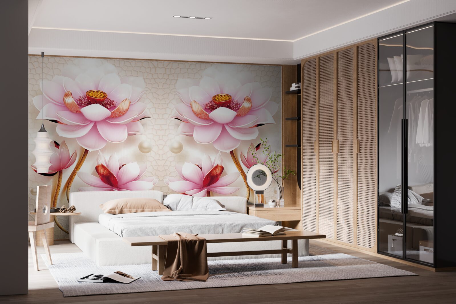 Papier peint habitants de la mer et plantes rares