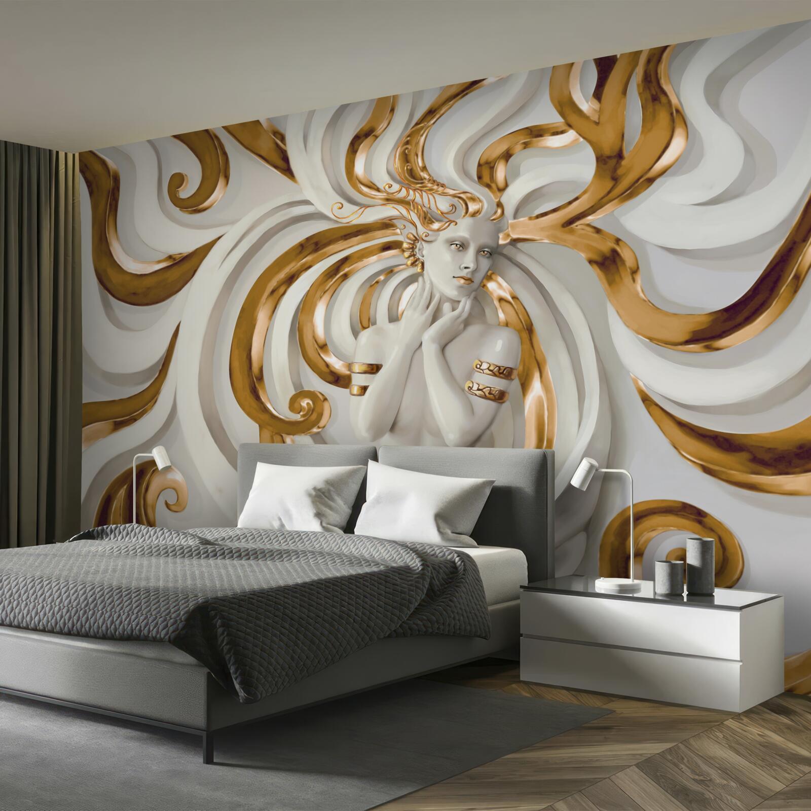 Papier peint dame aux cheveux d'or