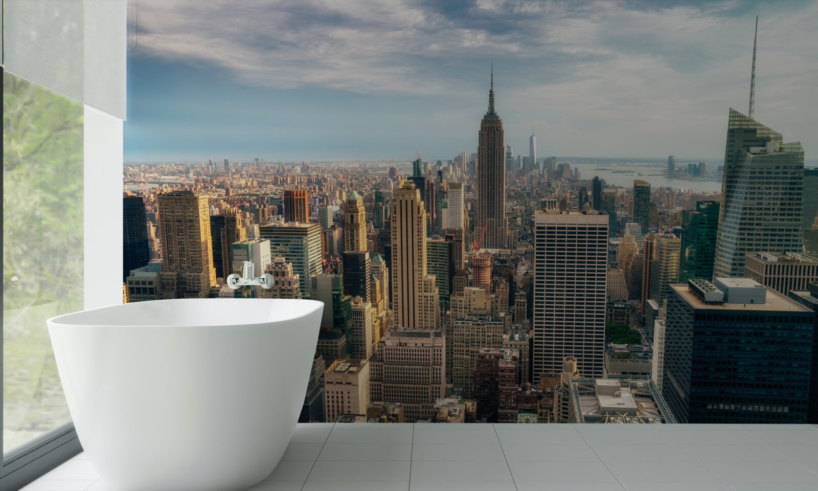 Papier peint la construction de l'empire state bat son plein