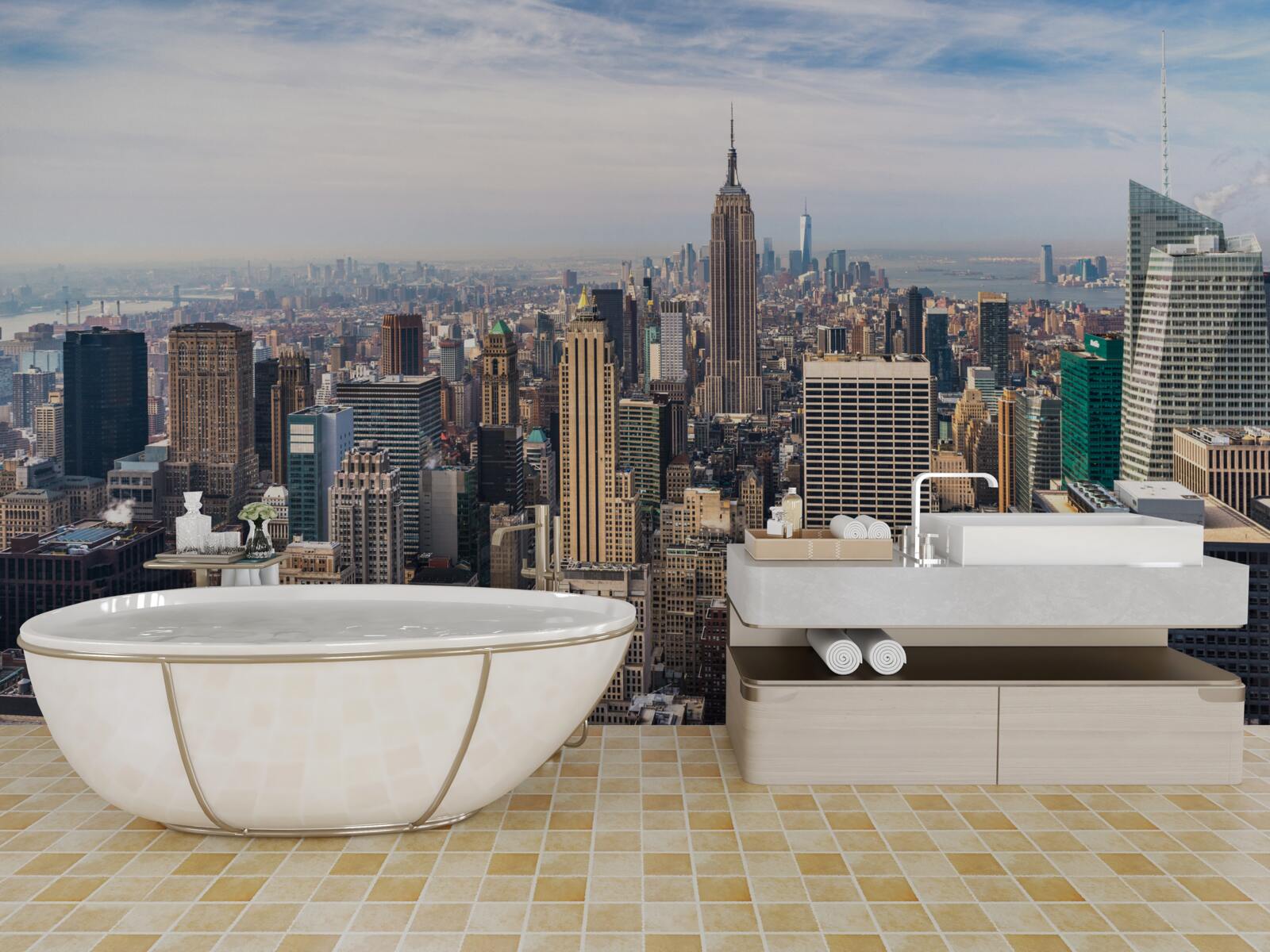 Papier peint vue d'oiseau de manhattan