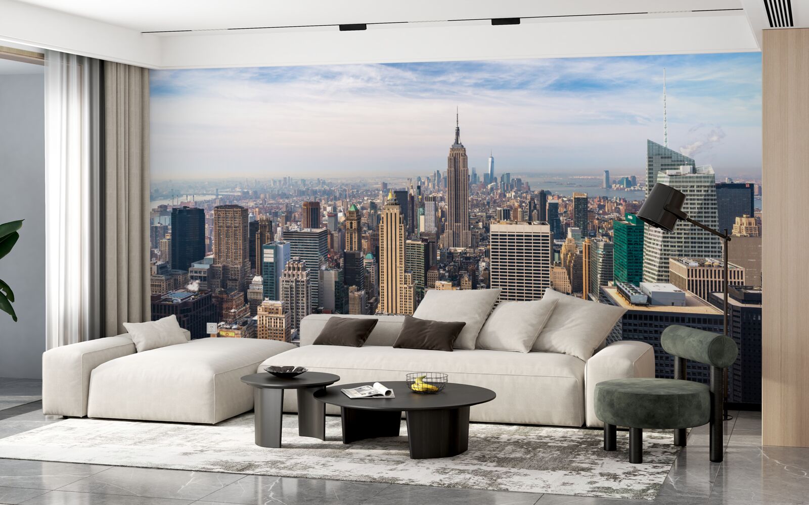 Papier peint vue d'oiseau de manhattan