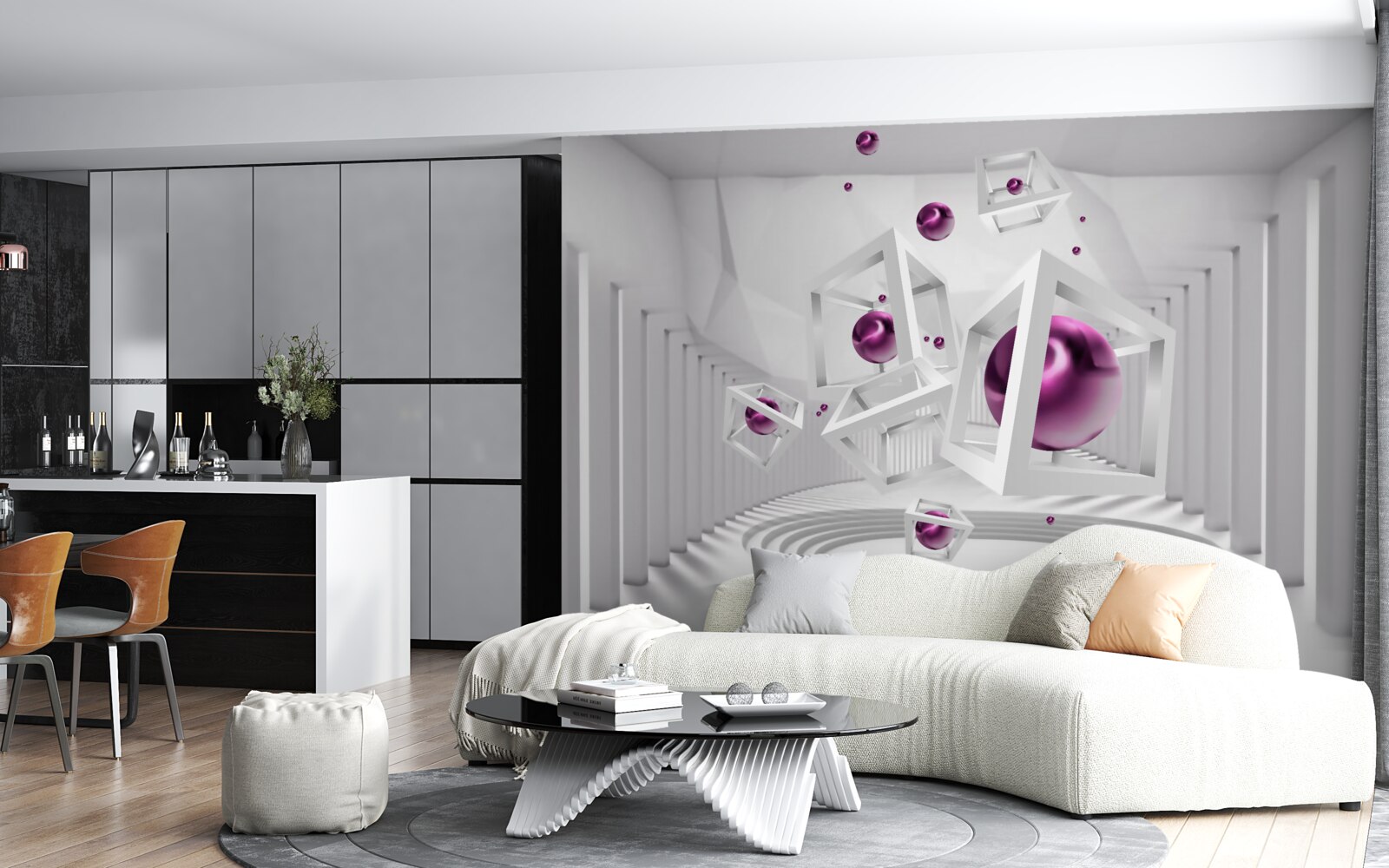 Papier peint les formes géométriques et les escaliers dans le concept d'abstraction