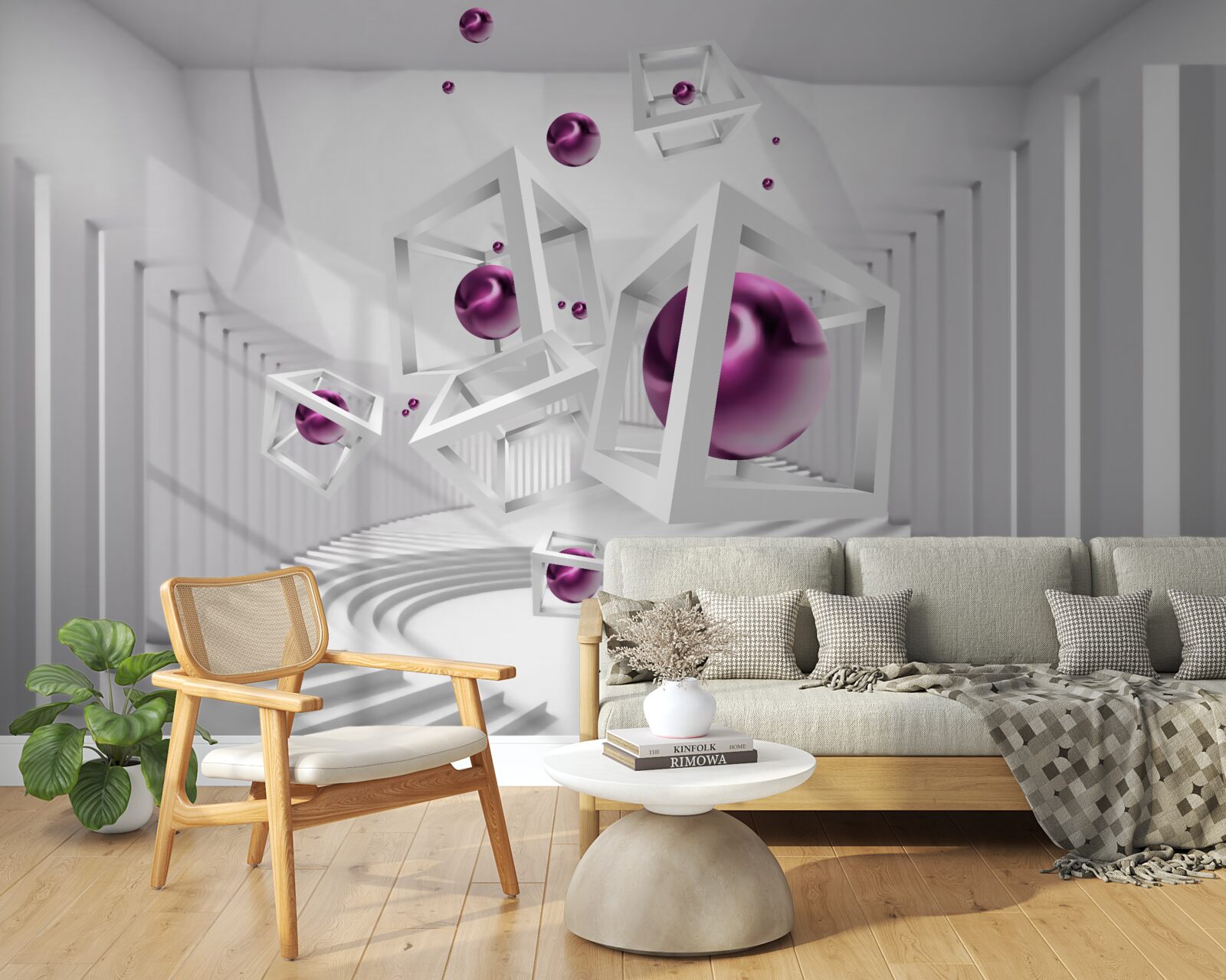 Papier peint les formes géométriques et les escaliers dans le concept d'abstraction