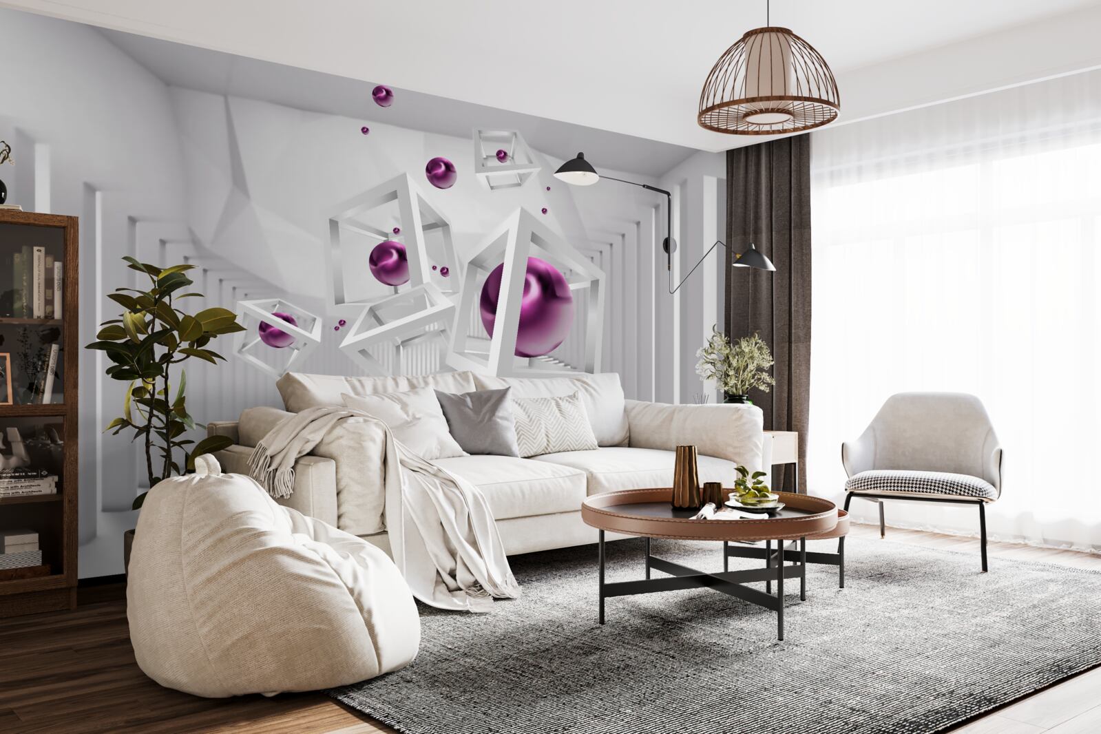 Papier peint les formes géométriques et les escaliers dans le concept d'abstraction