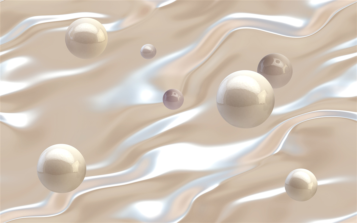 Papier peint des perles d'or à la surface de l'eau