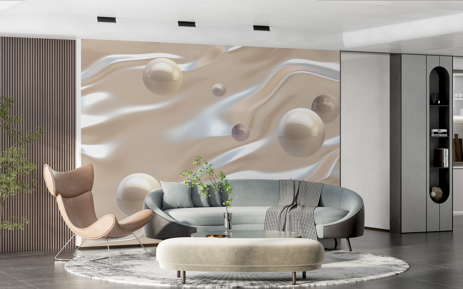 Papier peint des perles d'or à la surface de l'eau