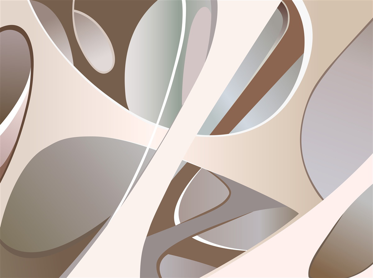 Papier peint courbes abstraites en beige