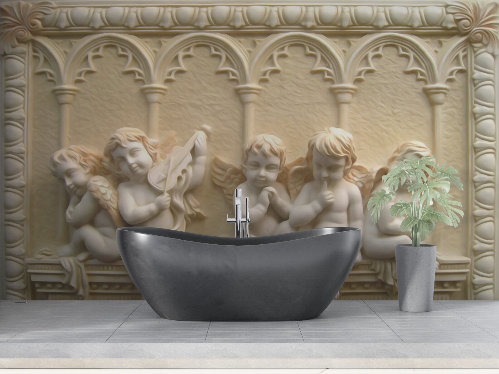 Papier peint séraphins se reposant sur la véranda