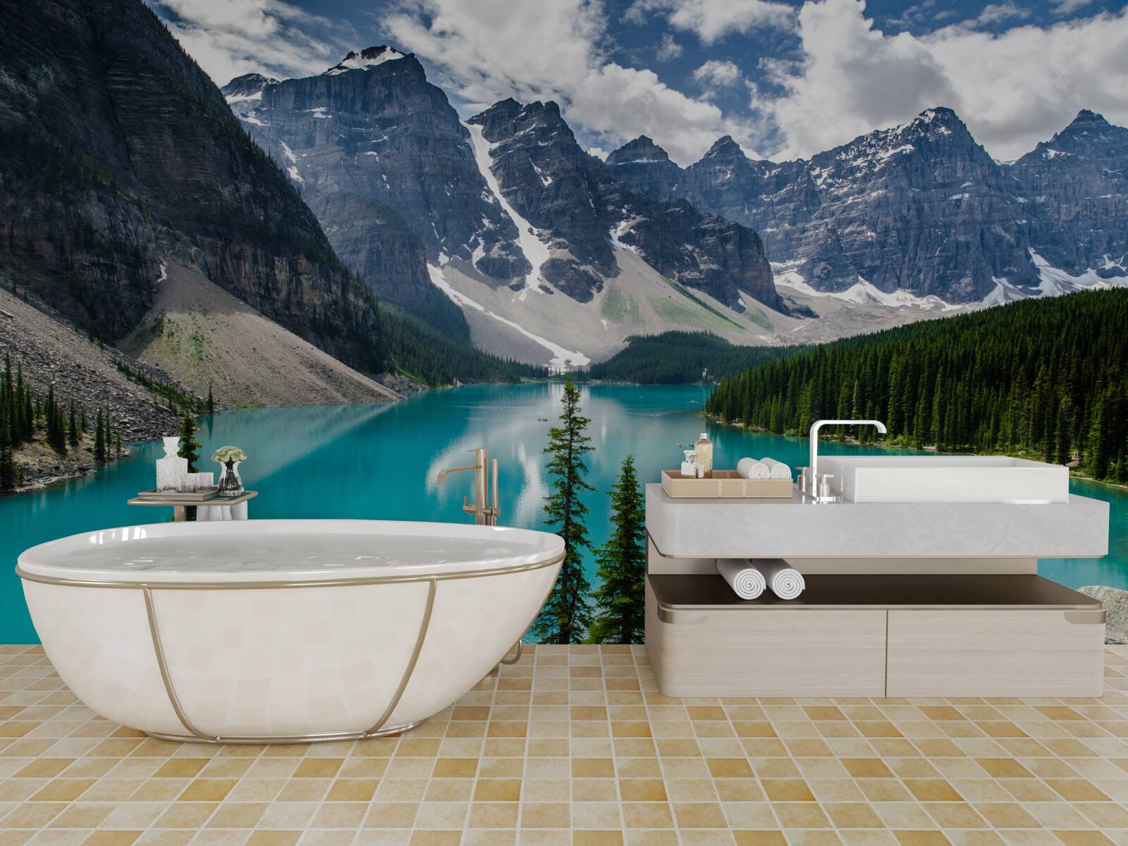 Papier peint le bleu des torrents de montagne