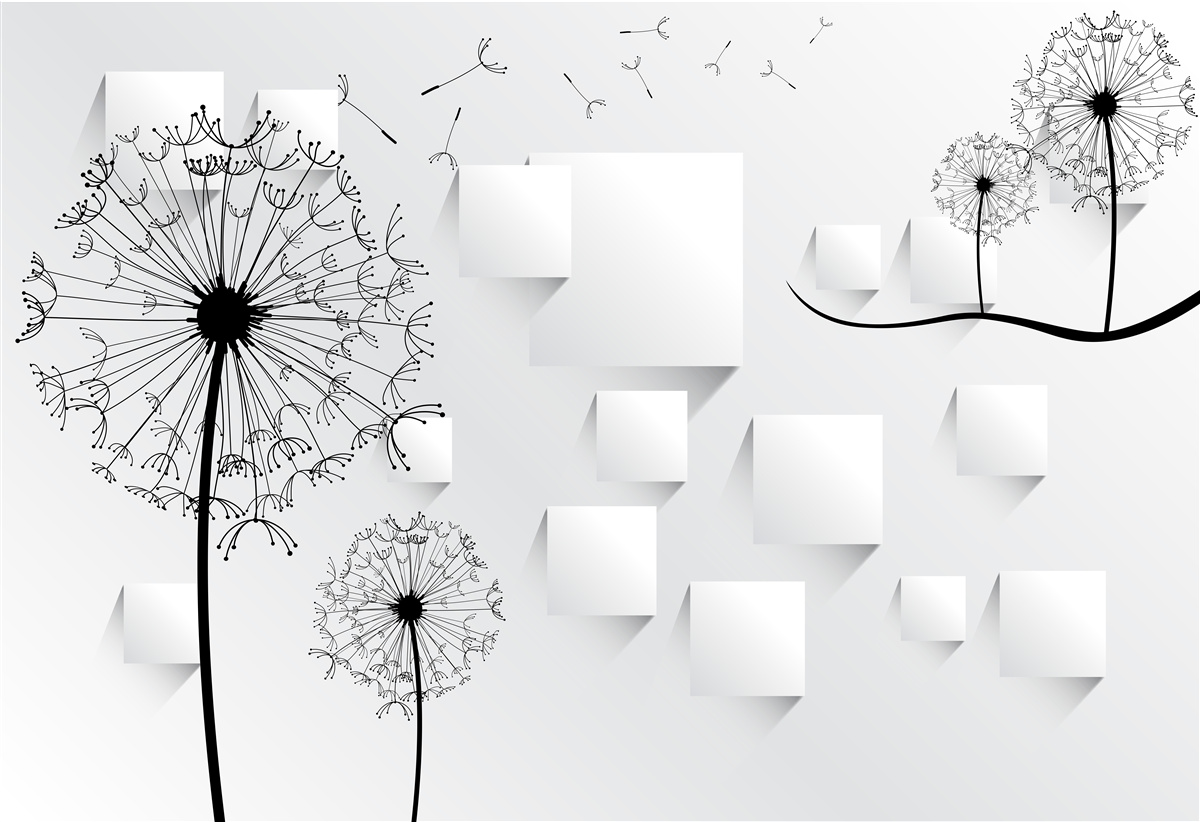 Papier peint le pissenlit se balance dans le vent