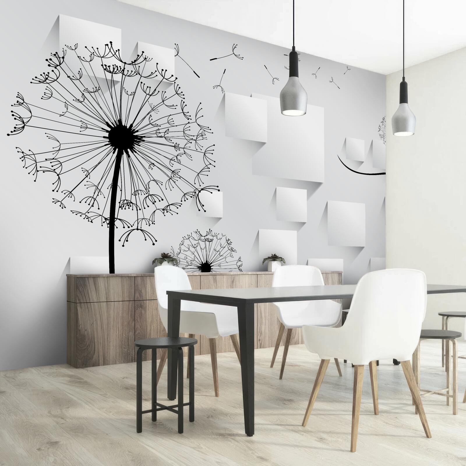 Papier peint le pissenlit se balance dans le vent