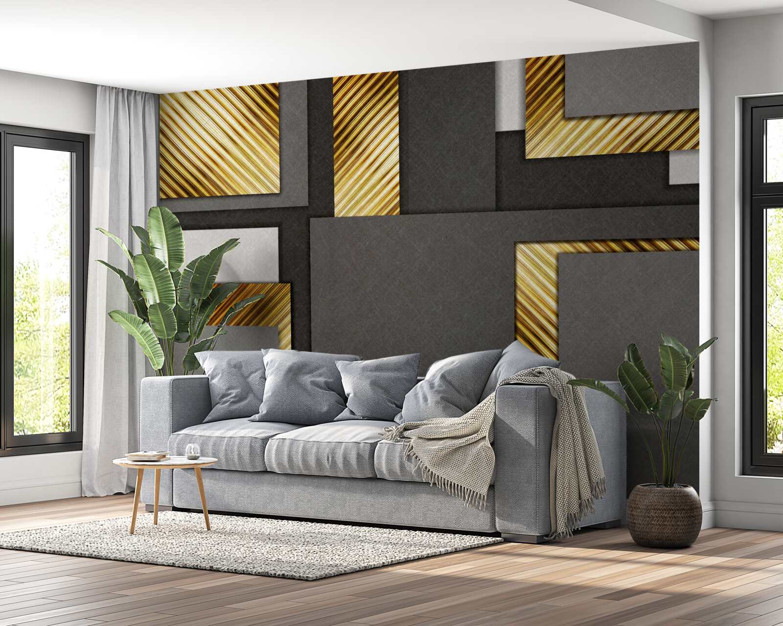 Papier peint répartition proportionnelle idéale entre les rectangles