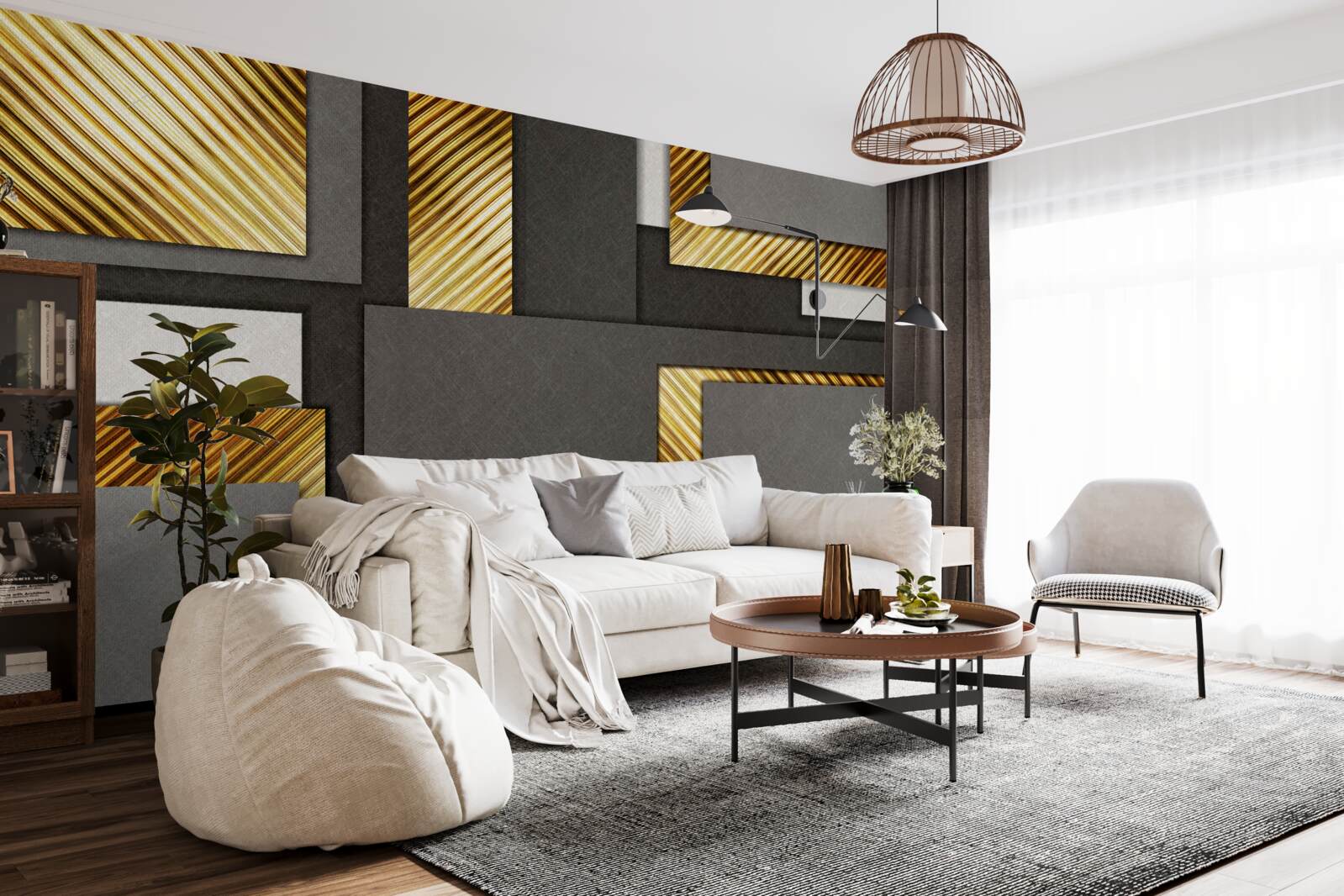 Papier peint répartition proportionnelle idéale entre les rectangles