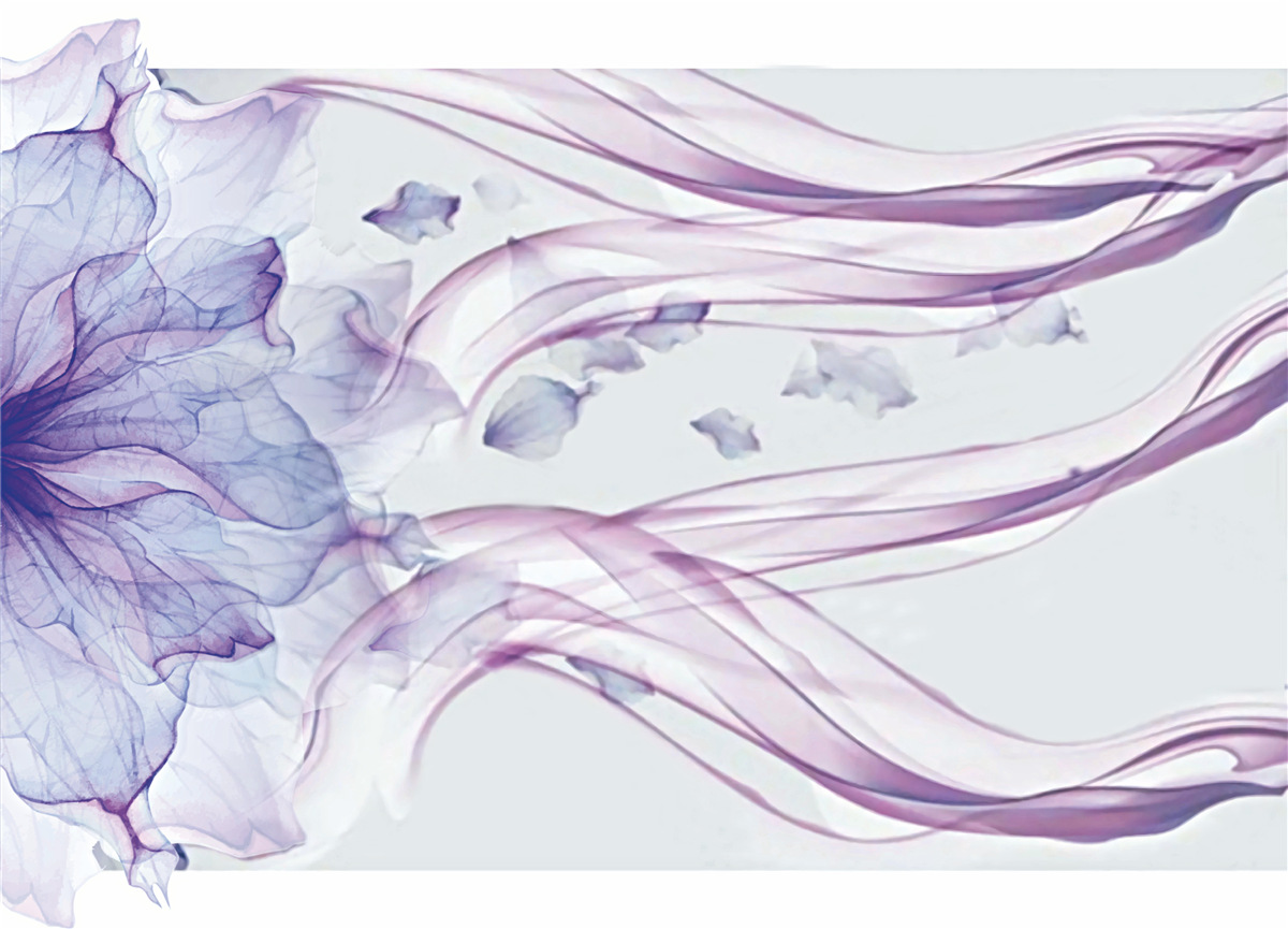 Papier peint fleur avec bleu transparent sous la surface de l'eau