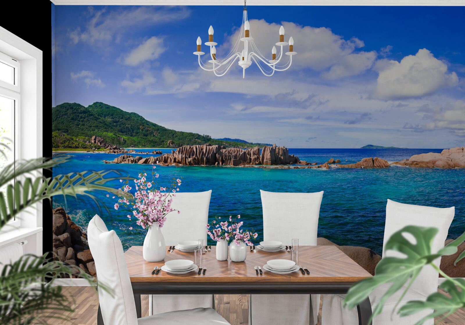 Papier peint falaises près de l'océan azur