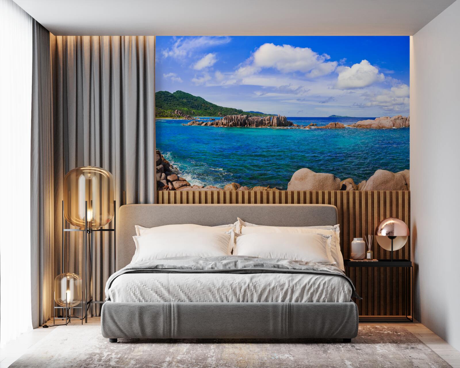 Papier peint falaises près de l'océan azur