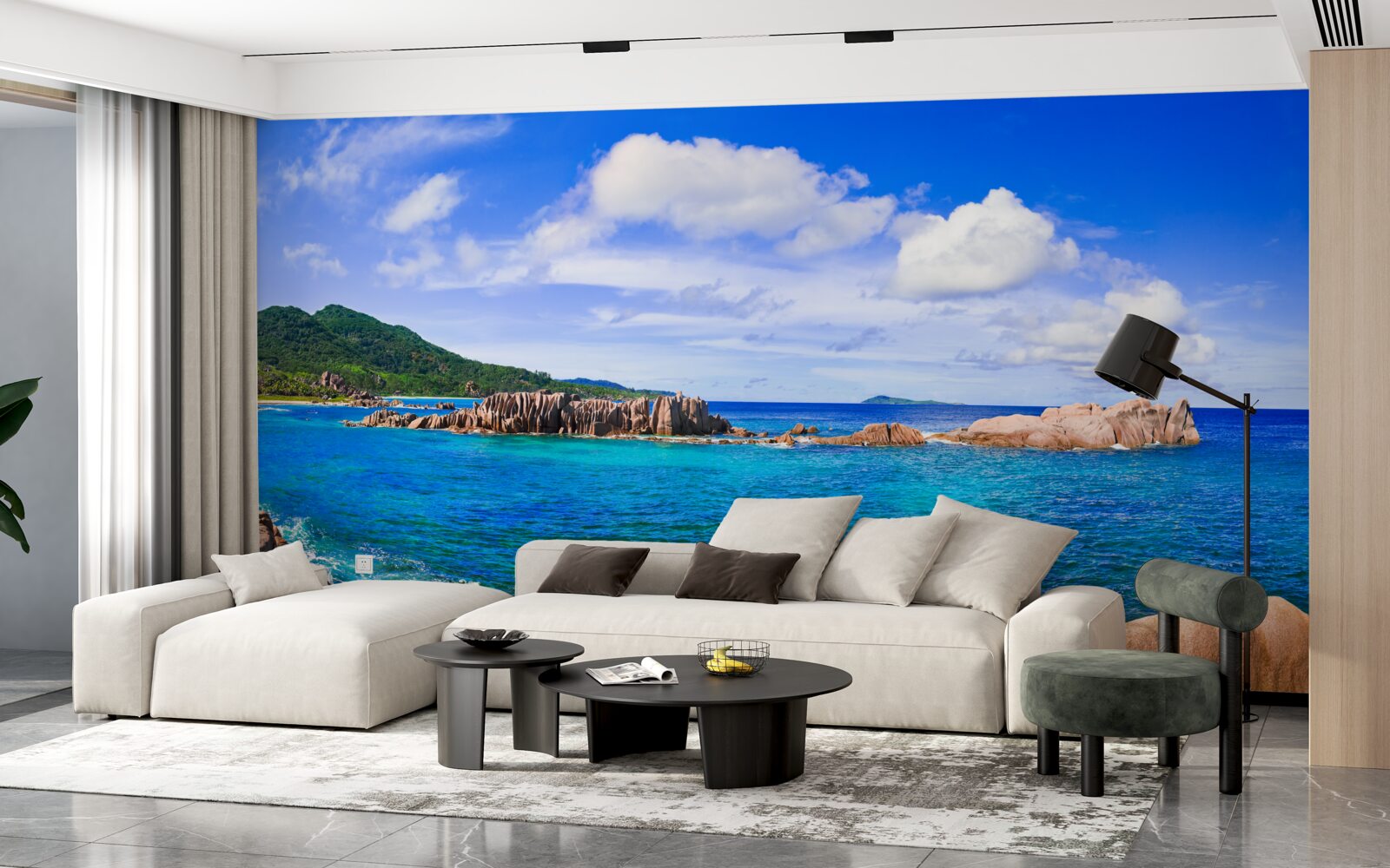 Papier peint falaises près de l'océan azur