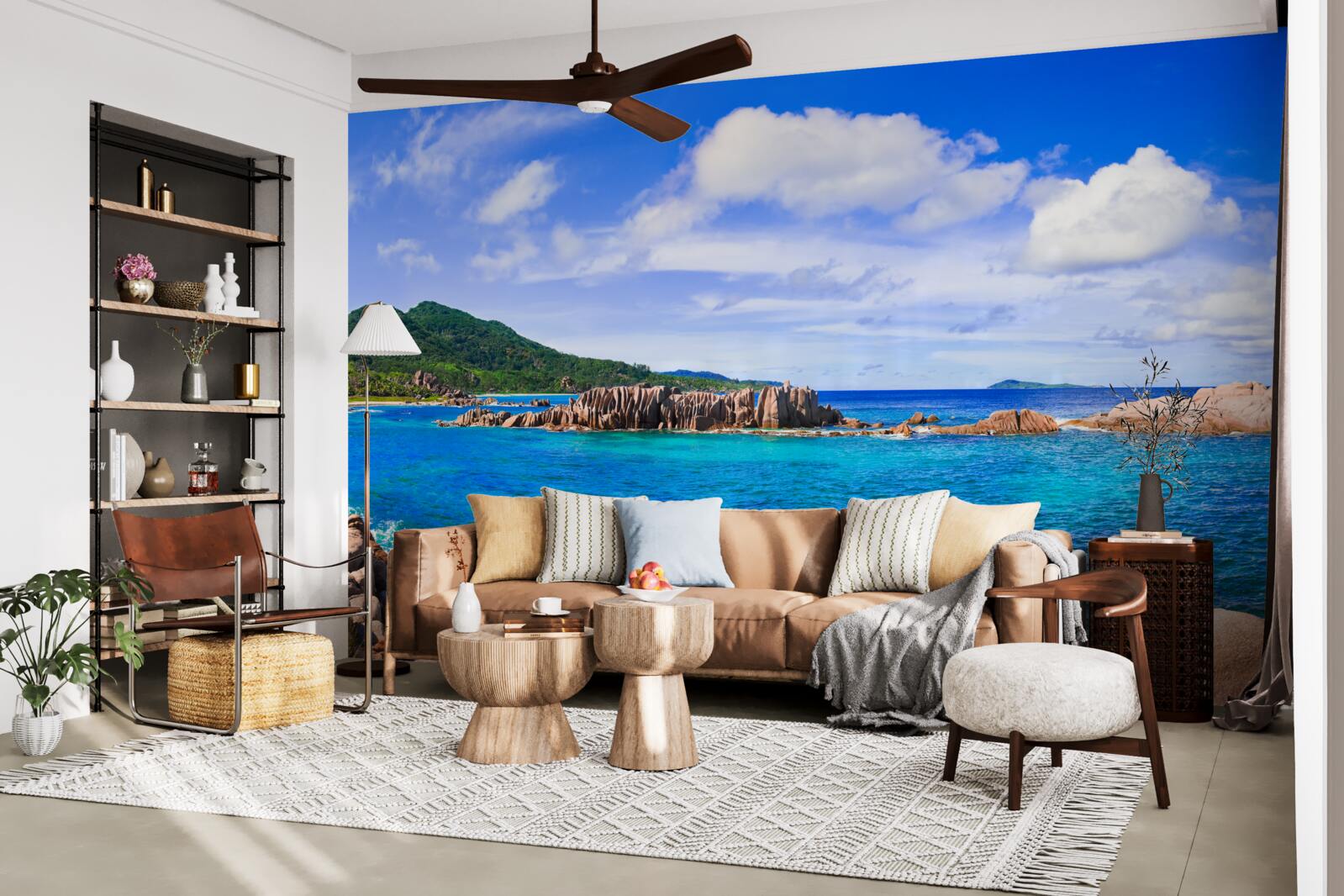 Papier peint falaises près de l'océan azur