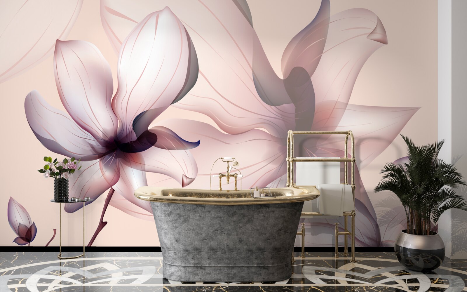 Papier peint fond lumineux avec des magnolias