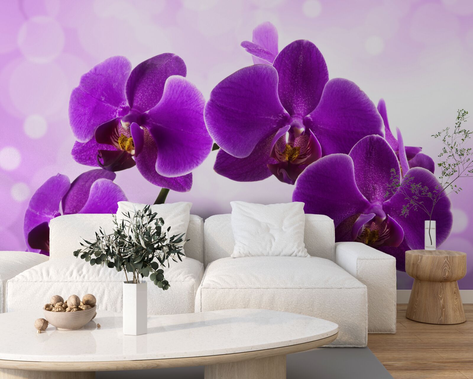 Papier peint orchidée pourpre foncé