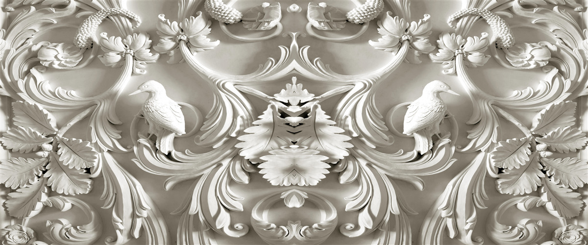 Papier peint relief blanc en plâtre