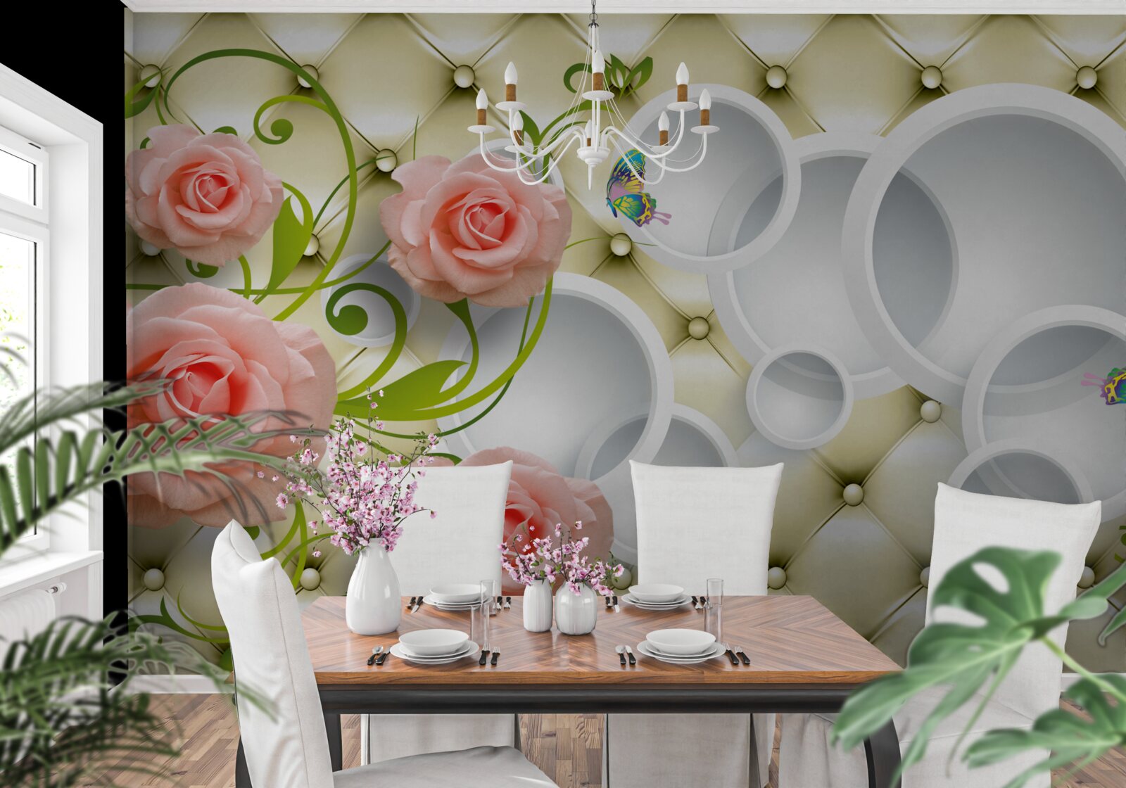 Papier peint le bouton de rose rose est magnifique