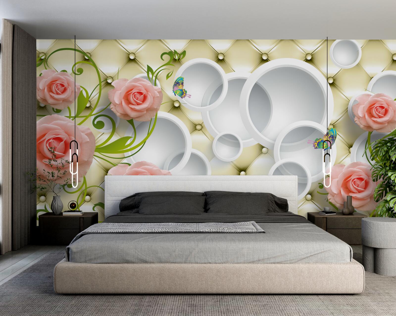 Papier peint le bouton de rose rose est magnifique