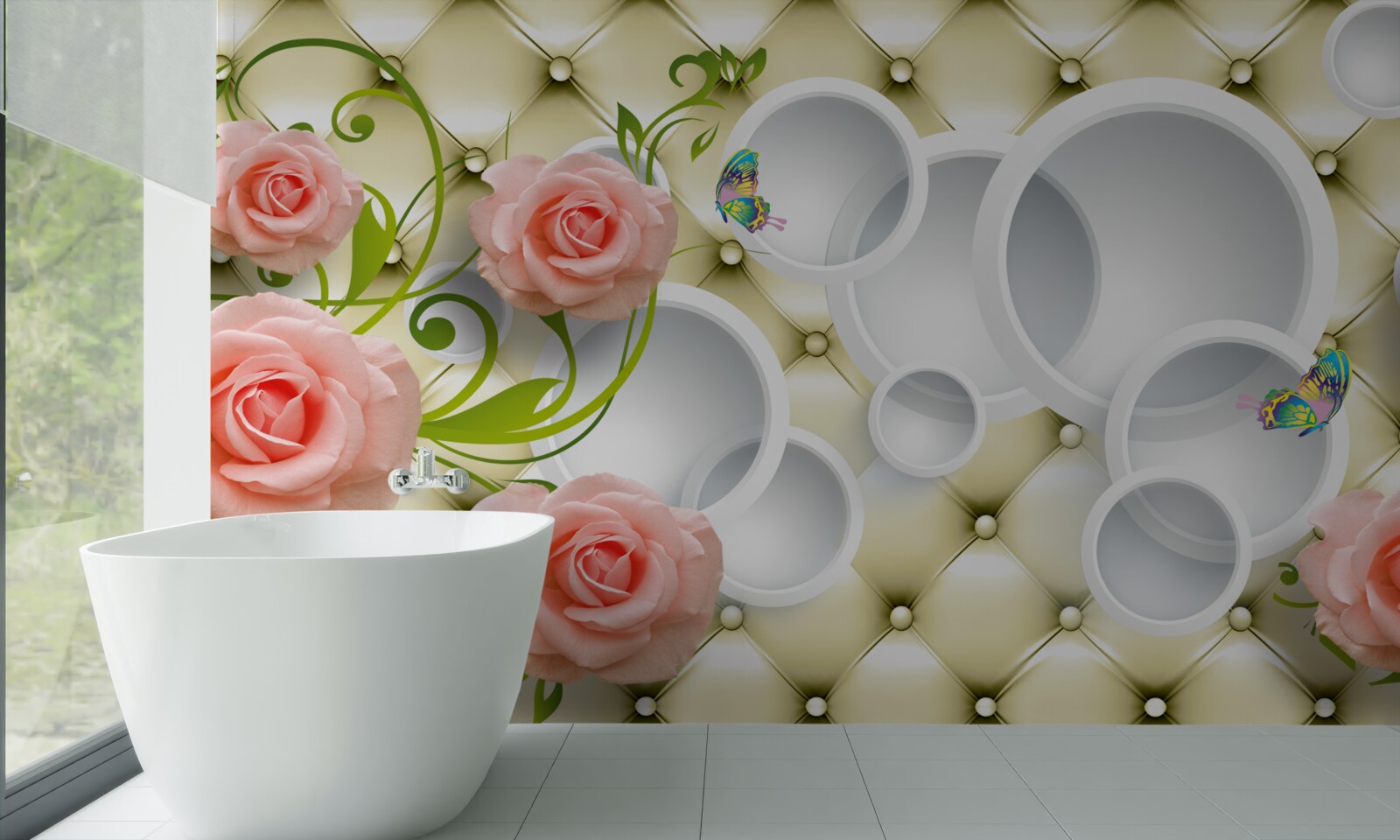 Papier peint le bouton de rose rose est magnifique