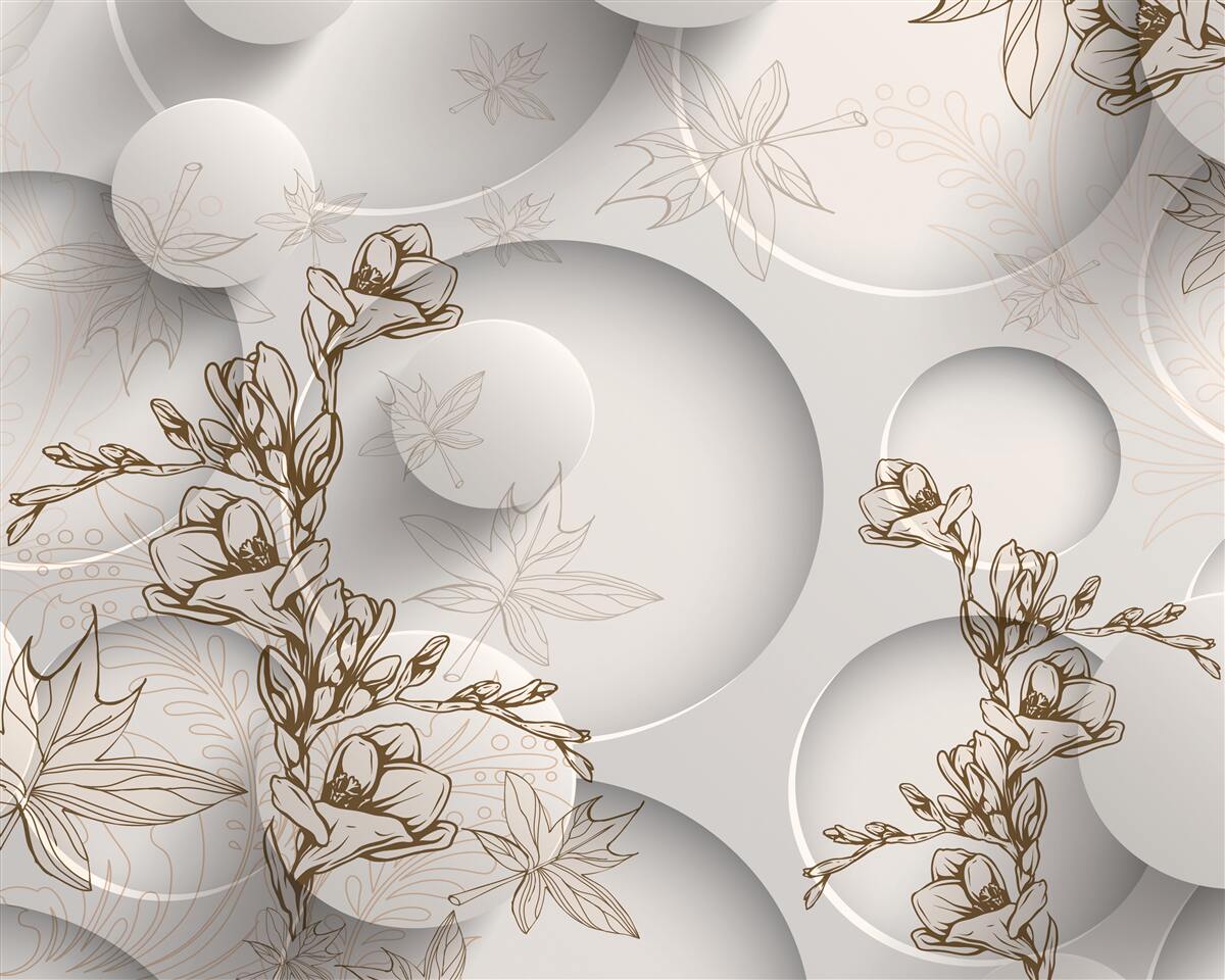 Papier peint Les magnolias sont blancs et de forme ronde