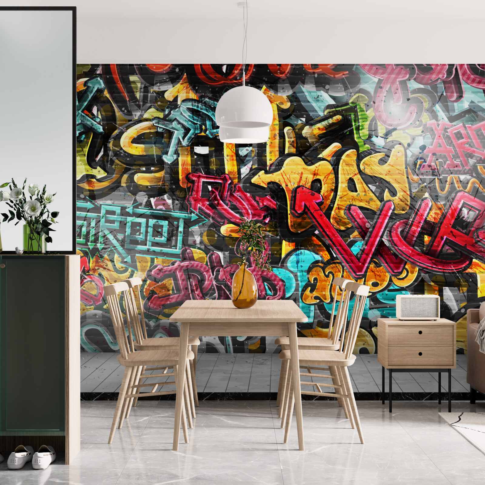 Papier peint effacer les graffitis dans les rues