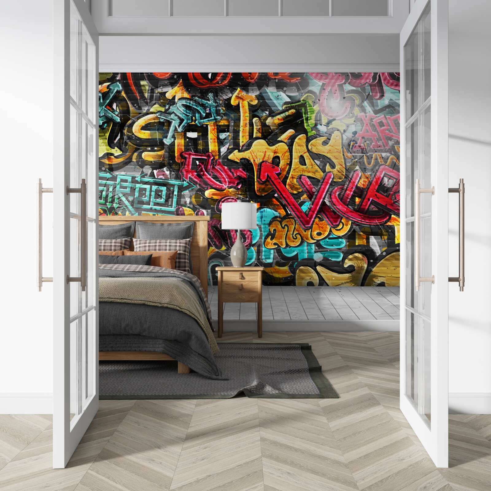 Papier peint effacer les graffitis dans les rues