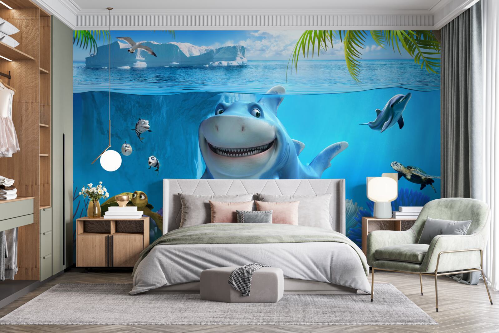 Papier peint habitants animés du monde sous-marin