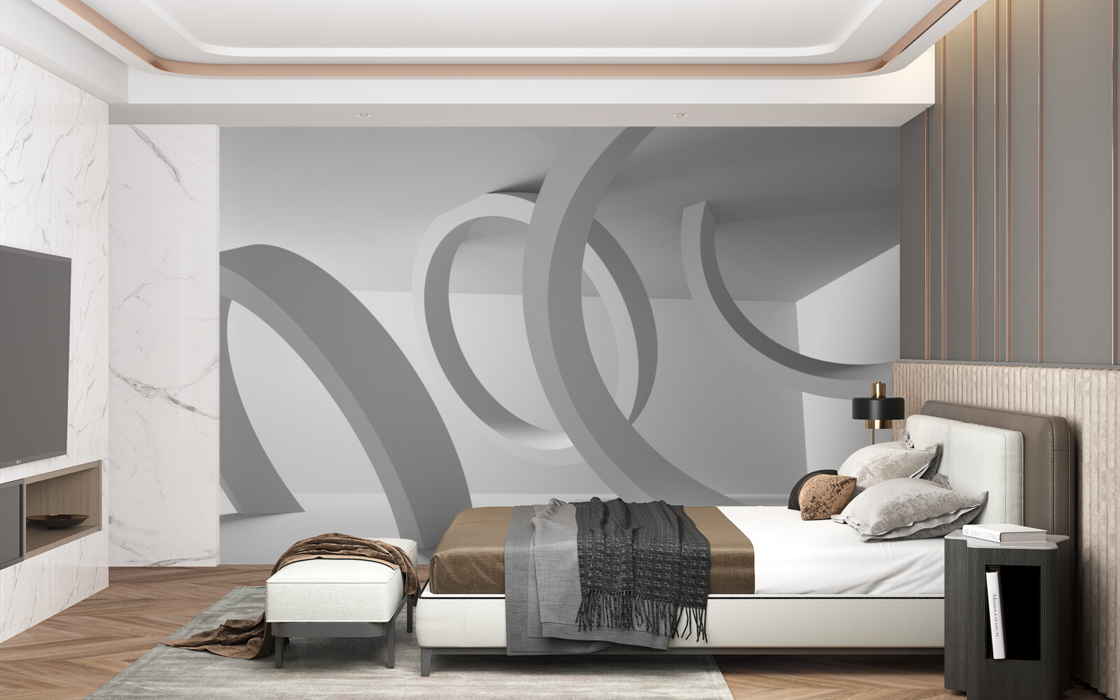 Papier peint Arcs de cercle totaux